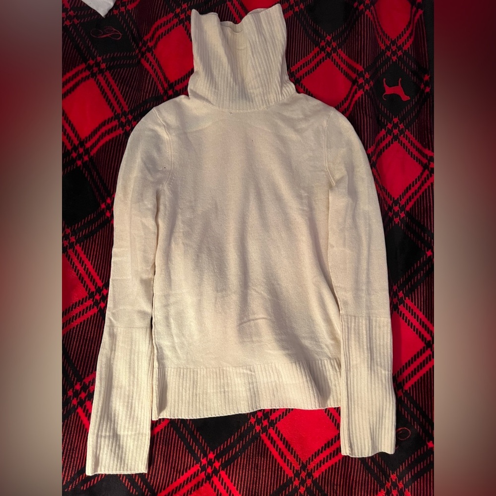 Aqua Cream Turtleneck Sweater